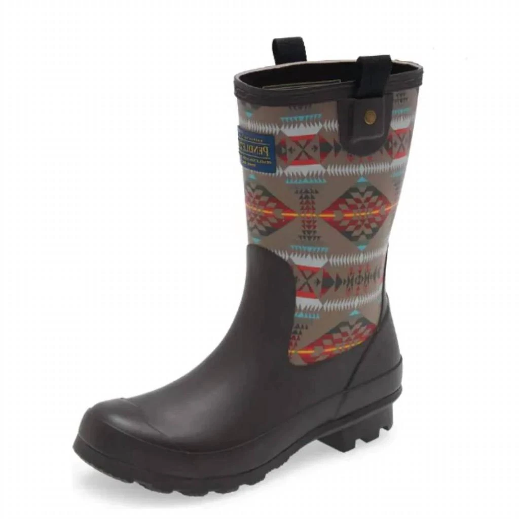 Pendleton Women's Classic Basketmaker Mid Rain Boot In Brown 1