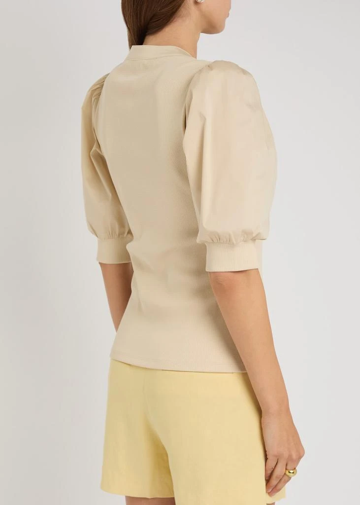 VERONICA BEARD Coralee ribbed stretch-cotton top 3