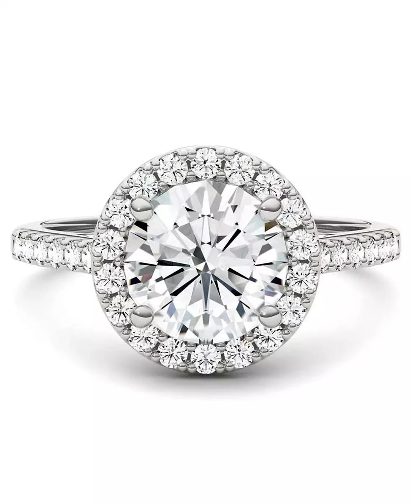 Charles & Colvard Moissanite Round Halo Ring (2-1/3 ct. tw. Diamond Equivalent) in 14k White Gold 2