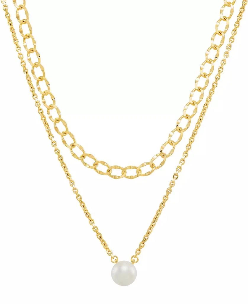 Macy's Cultured Freshwater Button Pearl (9mm) 22"  Layered Necklace 1