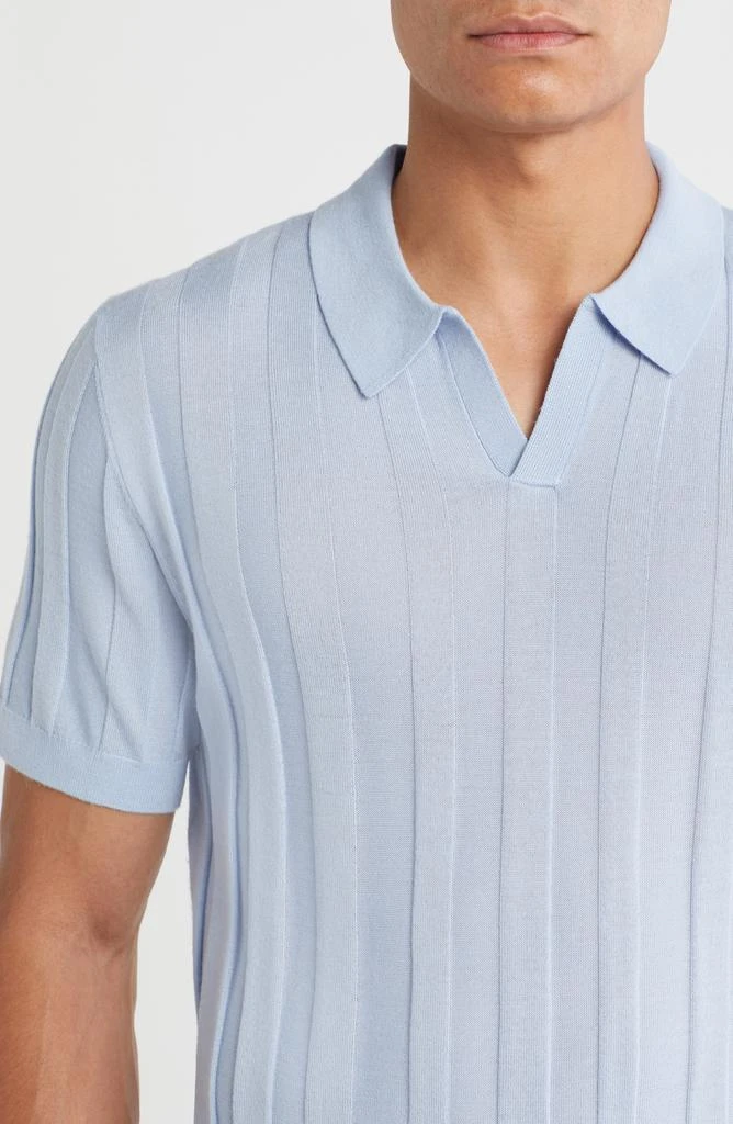 Nordstrom Rib Short Sleeve Merino Wool 
Silk Johnny Collar Sweater 4