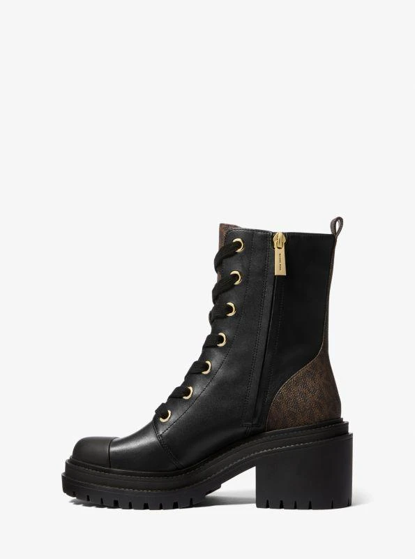 Michael Kors Hanley Leather and Signature Logo Trim Boot 3