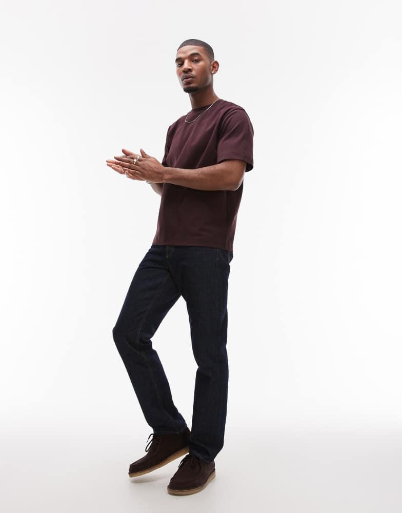 ARKET ARKET  heavy interlock jersey oversized t-shirt in burgundy