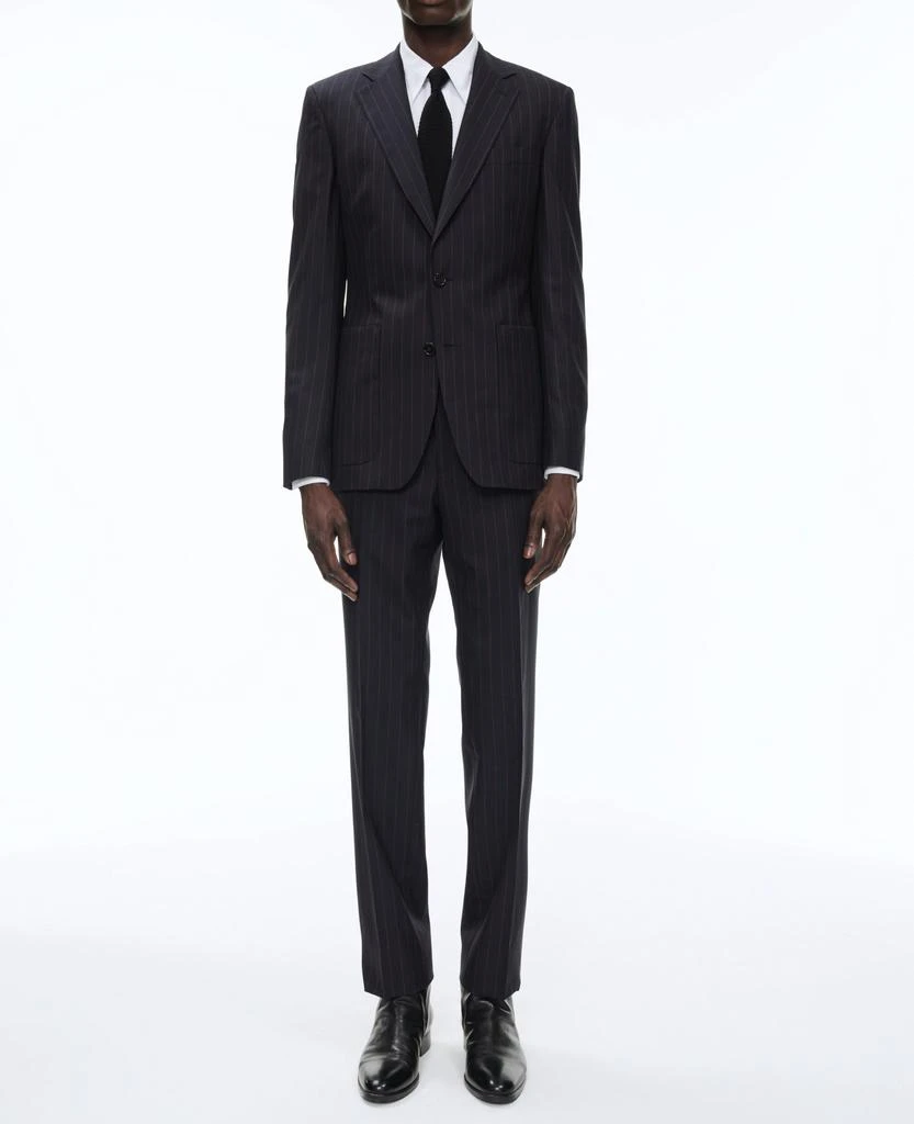 预计3周后发货 Fursac Costume 2 Pièces Toile Marine Avec Rayures - Rouge, Orange Et Marine - Homme 5