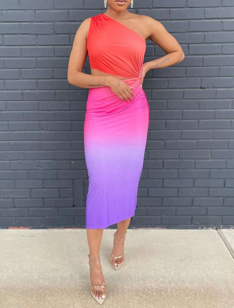 Cameo Cameo - Ombre Midi Dress With Cutout 3