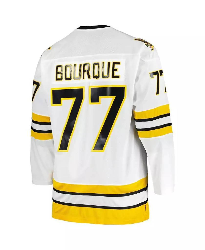 Mitchell & Ness Men's Ray Bourque White Boston Bruins Big and Tall Captain Patch Blue Line Player Jersey 2
