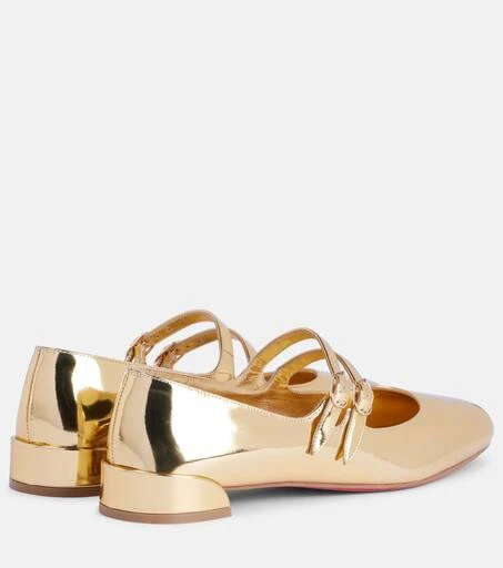 Christian Louboutin Sweet Jane mirrored leather Mary Jane flats 2
