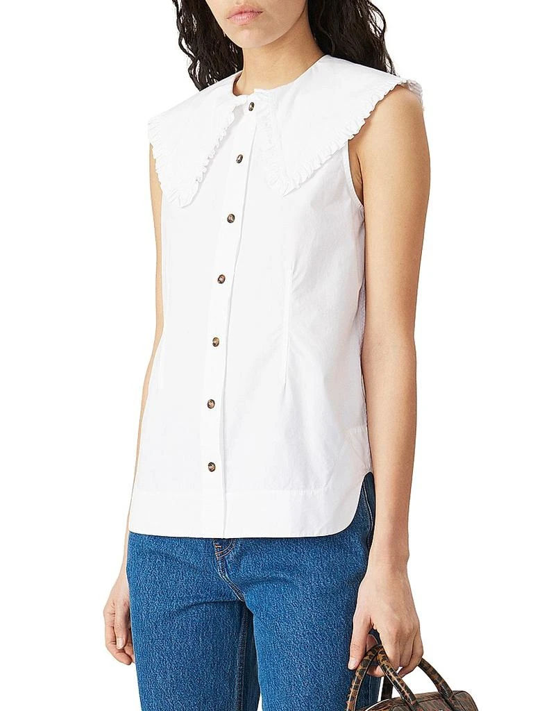 Ganni Puritan Collar Sleeveless Blouse 3