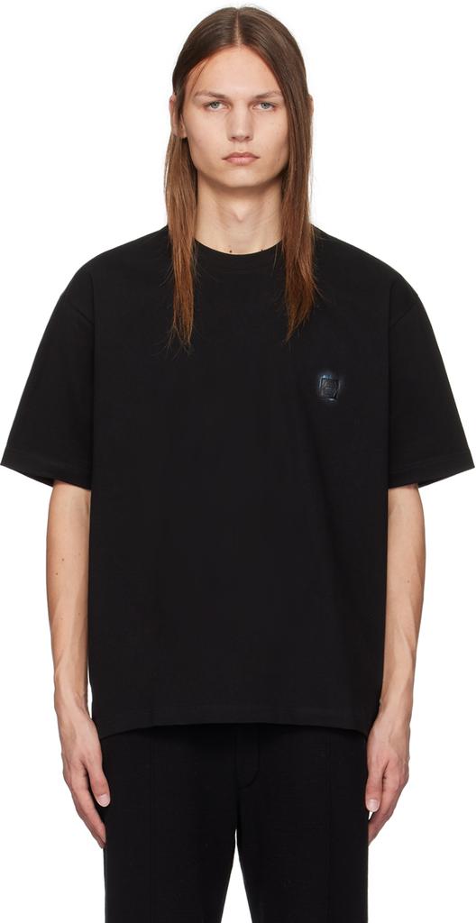 【関税込み】Solid Homme ブラック ラウンドロゴ Tシャツ Solid Homme Black Round Logo T-Shirt - T-Shirts - Compare