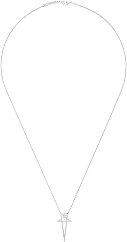 Rick Owens Silver Hollywood Pentagram Charm Necklace 1