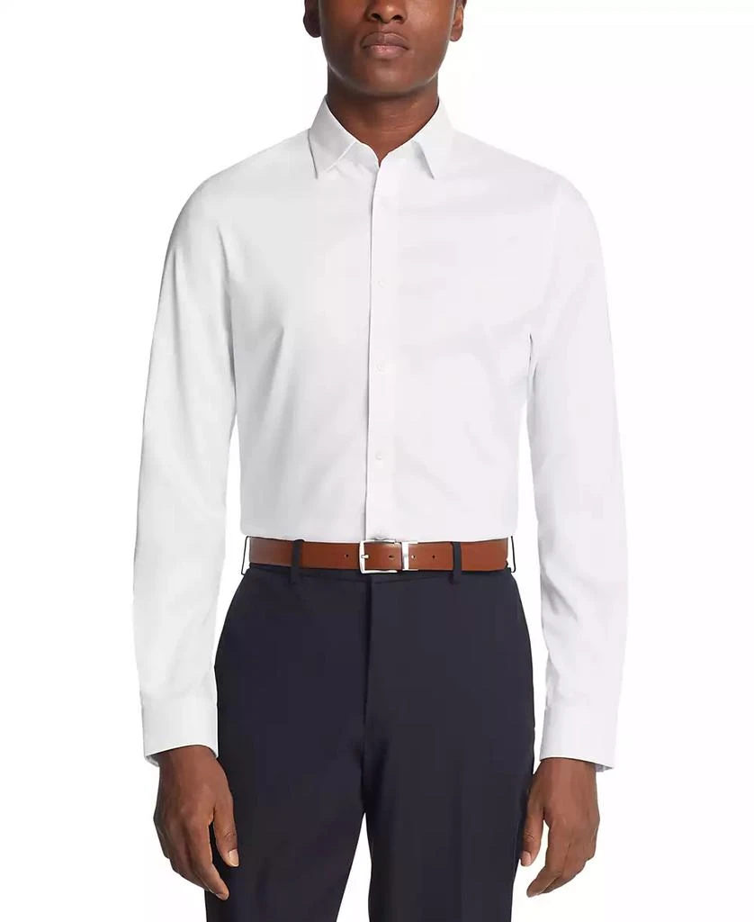 Michael Kors Men's Airsoft Slim Fit Untucked Length Wrinkle Free Stretch Dress Shirt 3