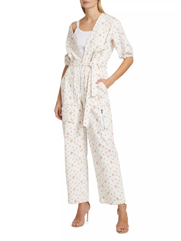 LoveShackFancy Jeni Tie-Waist Jumpsuit