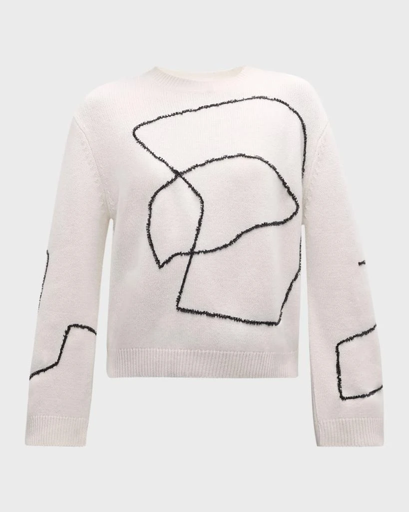 TSE Cashmere Embroidered Scribble Cashmere Sweater 1