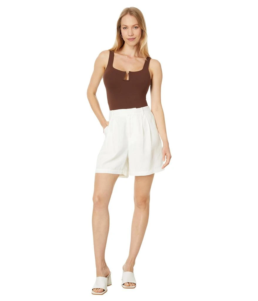 AG Jeans Sora High Rise Linen Pleated Shorts 4
