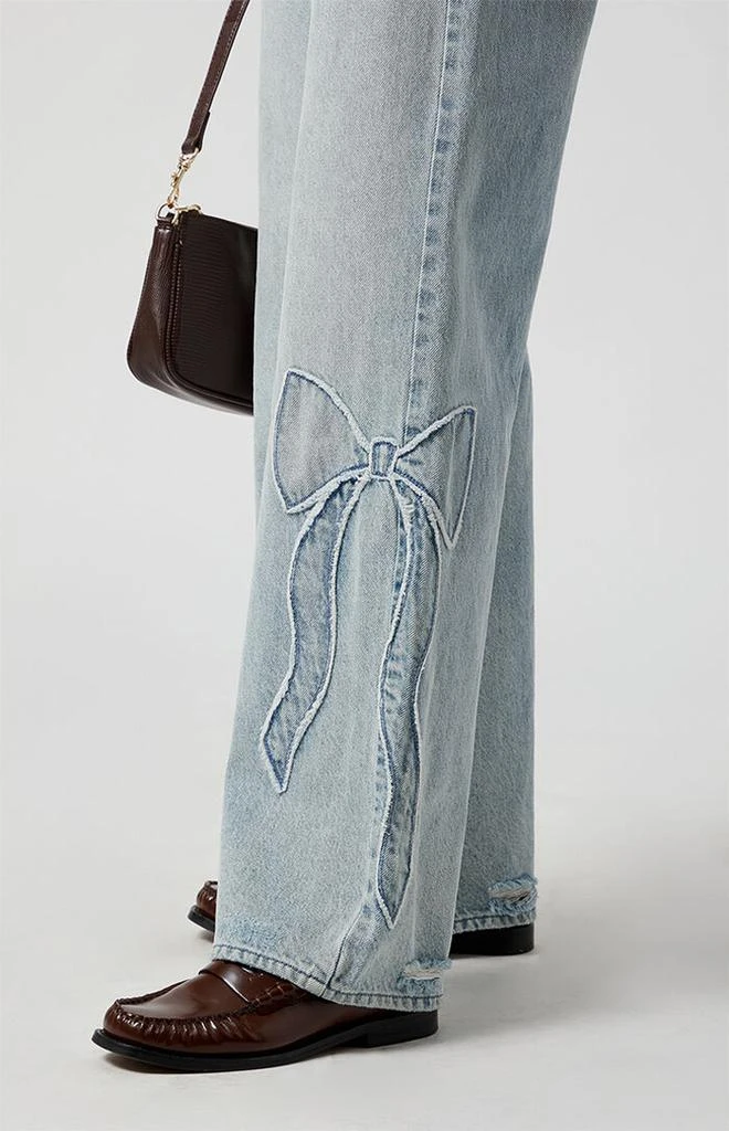 PacSun Casey Bow Low Rise Baggy Jeans Light Indigo 5