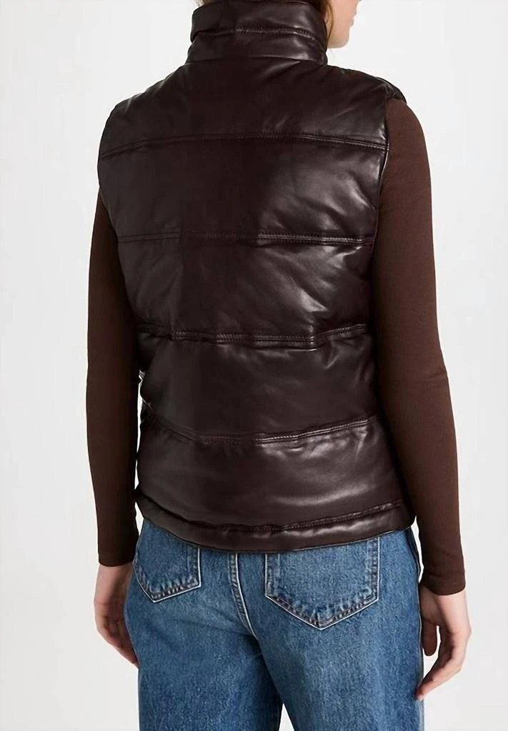 Nili Lotan Dany Leather Puffer Vest In Espresso 2