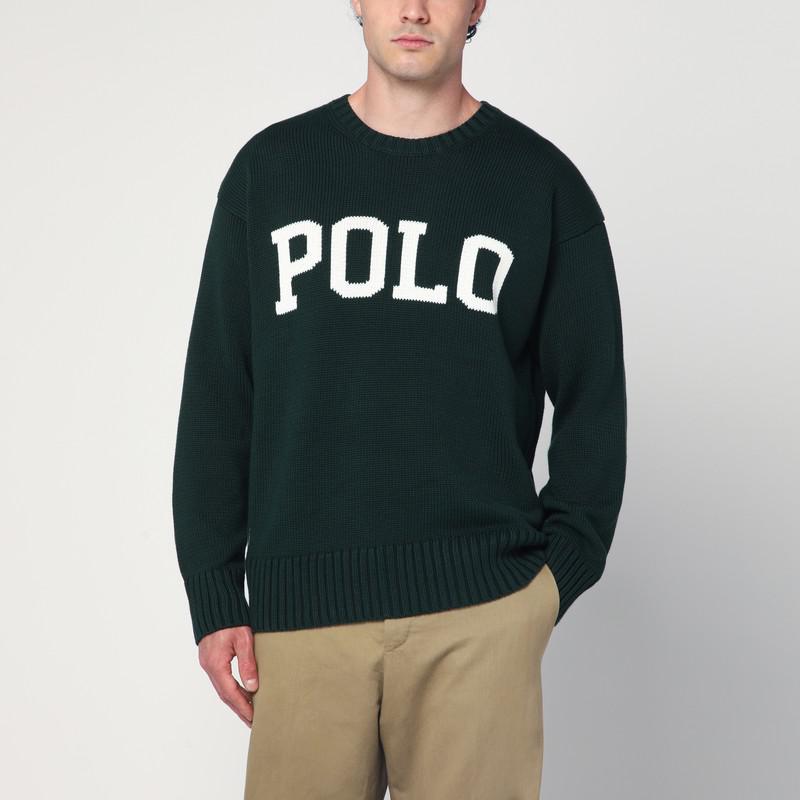 Ralph Lauren Dark green Big-Fit sweater with inlaid logo