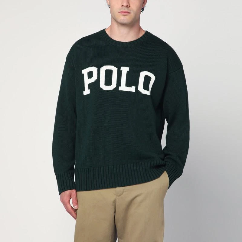 Ralph Lauren Dark green Big-Fit sweater with inlaid logo 1