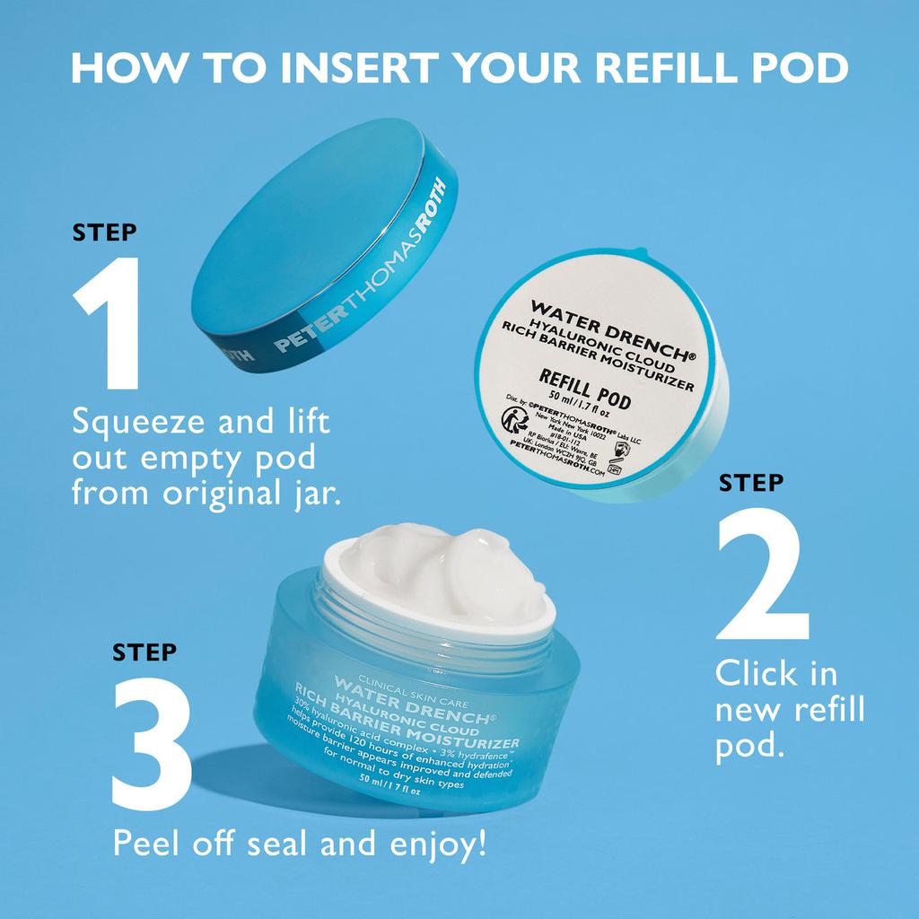 Peter Thomas Roth Water Drench Hyaluronic Cloud Rich Barrier Moisturizer - Refill Pod, 1.7 fl oz