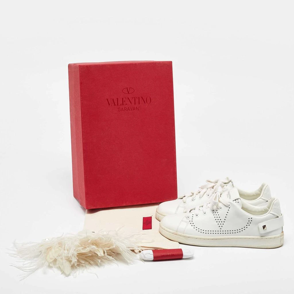 Valentino Valentino White Leather and Feather Backnet Sneakers Size 35.5 10