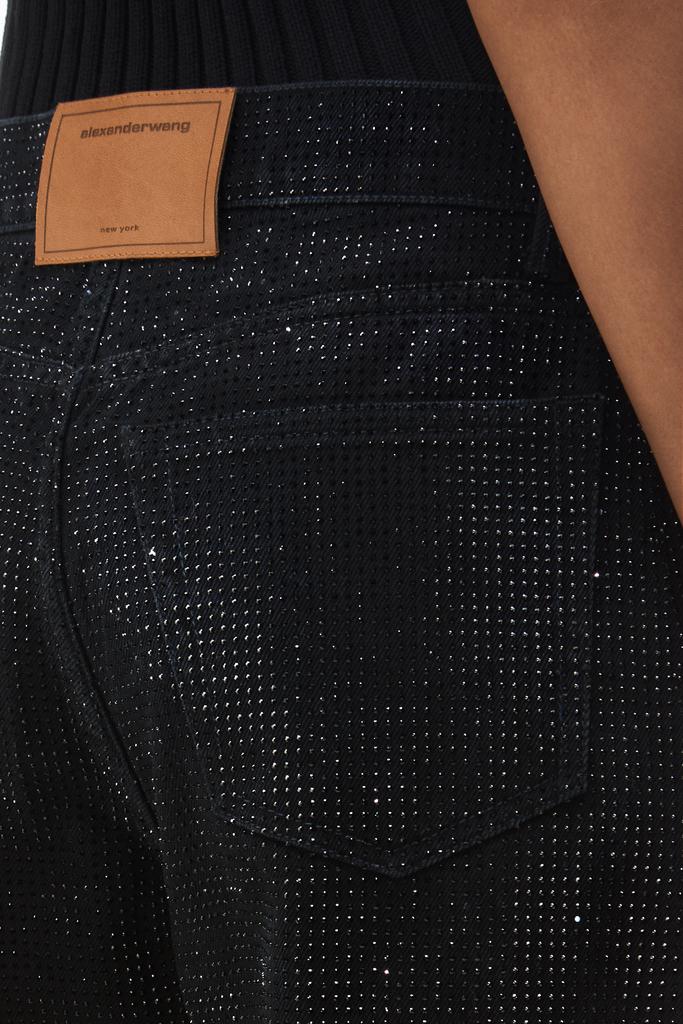 【関税込み】Alexander Wang Jeans with logo crystal hotfix distressed crystal hotfix jeans in WASHED BLACK | alexanderwang®