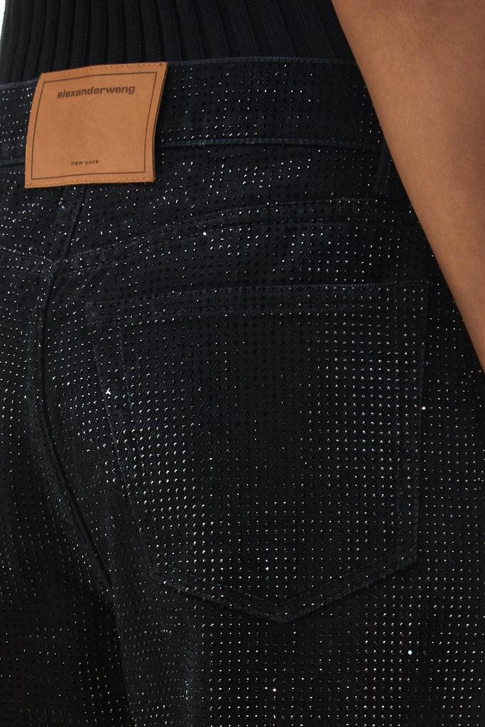Alexander Wang ez crystal rhinestone hotfix straight-leg jeans in cotton 5
