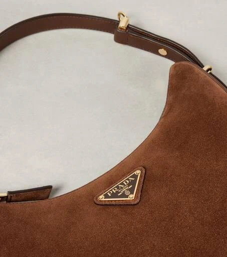 Prada Arqué Small suede shoulder bag 6