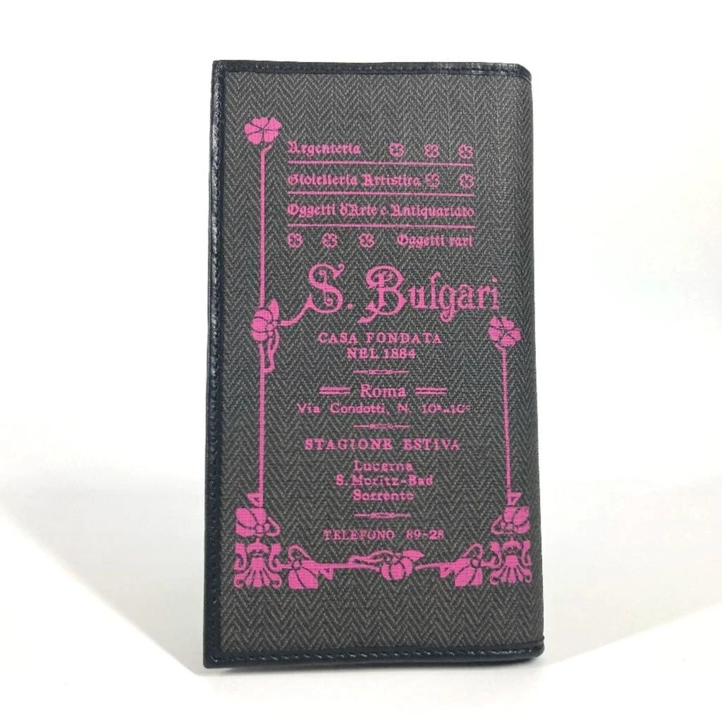 BVLGARI pink Pvc Leather Long Wallet (Bi-Fold) (Pre-Owned) 1