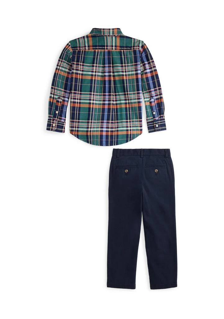 Ralph Lauren Boys 2-7 Plaid Cotton Shirt 
Chino Pant Set 2