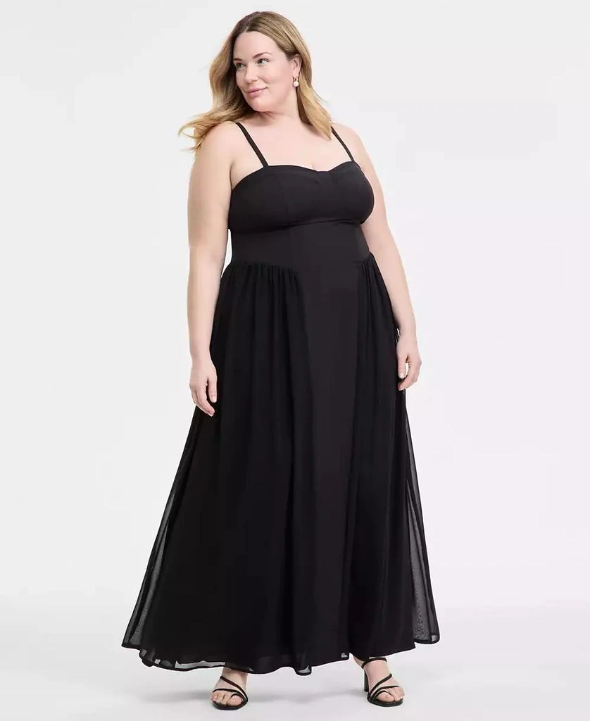 SENI & CADE Plus Size Sweetheart-Neck Sleeveless Gown 1