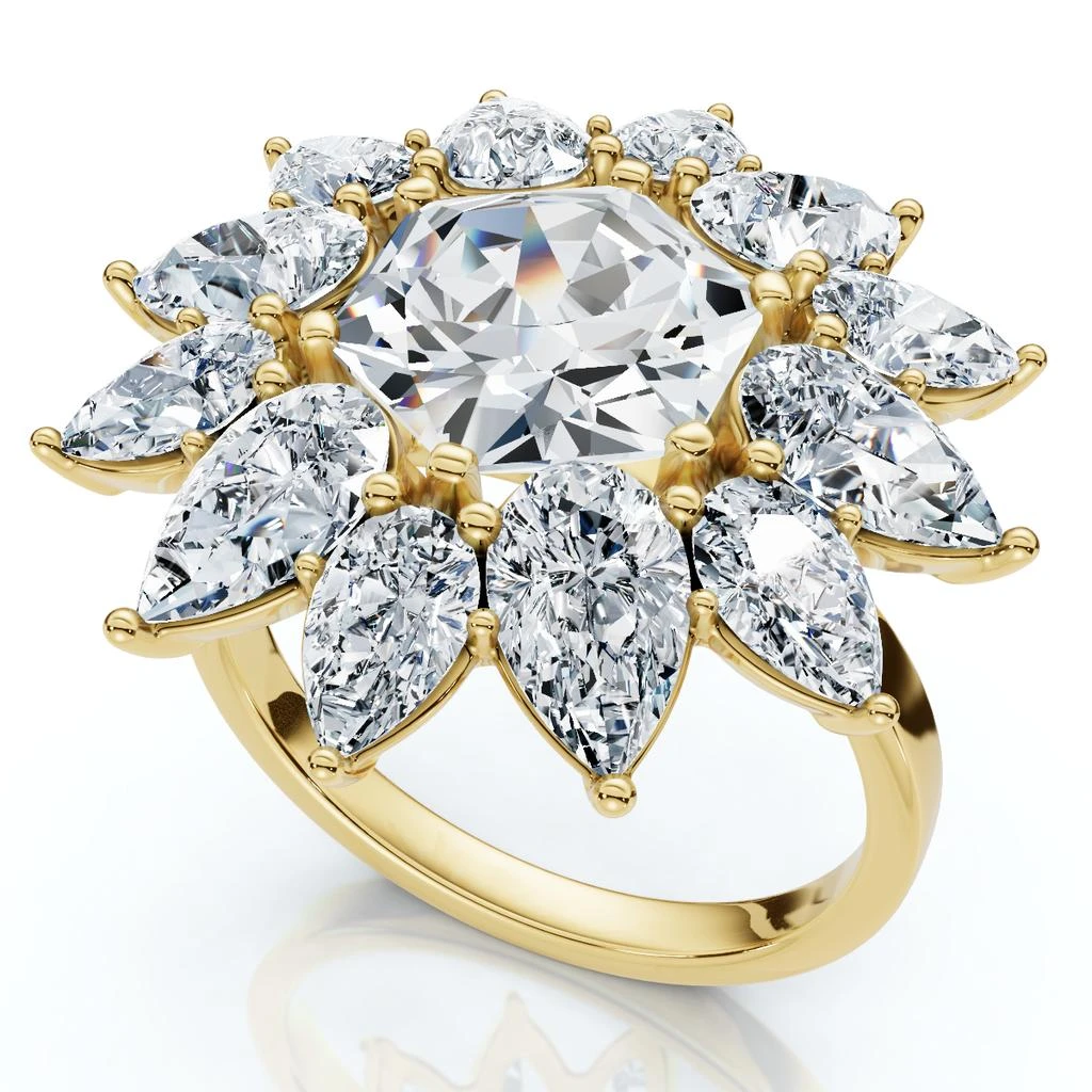 Pompeii3 Certified 5Ct Hexagon Diamond High Jewelry Ring 14k Gold or Platinum Lab Grown 4