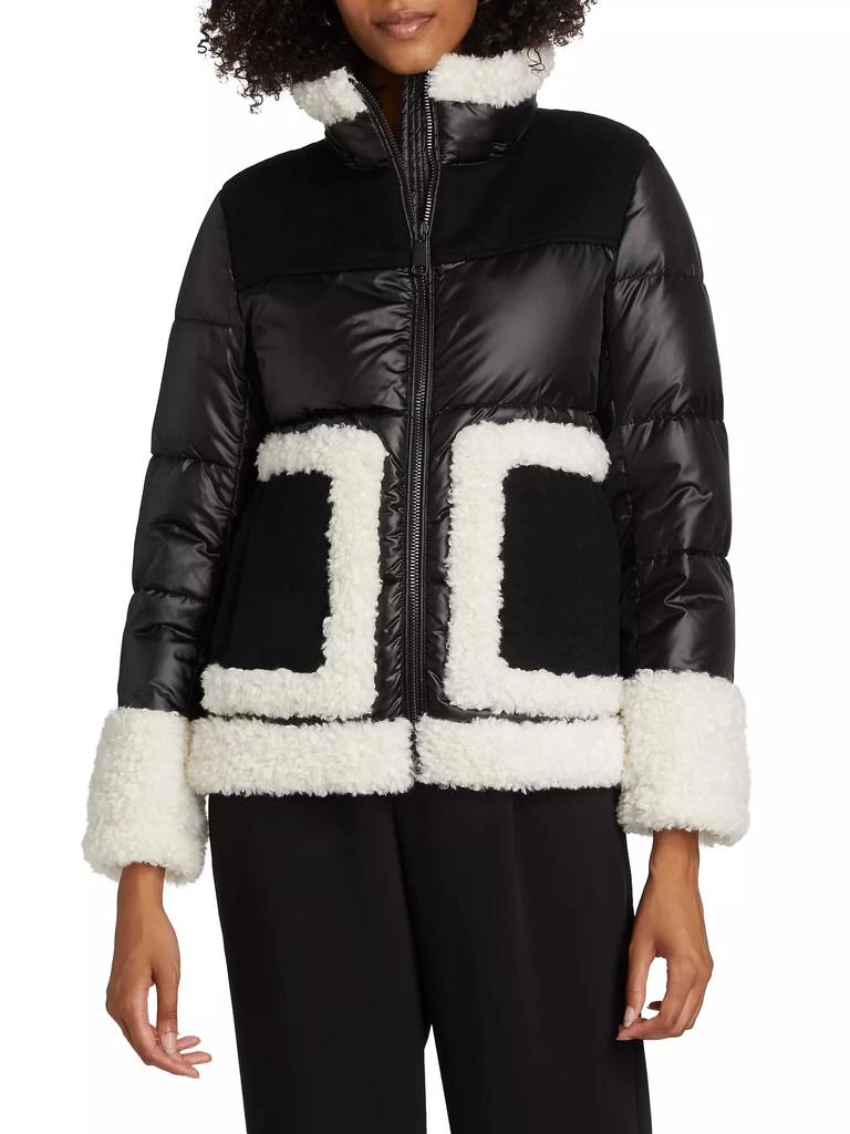 Mercer Collective Dana Mixed-Media Hooded Down Coat 6