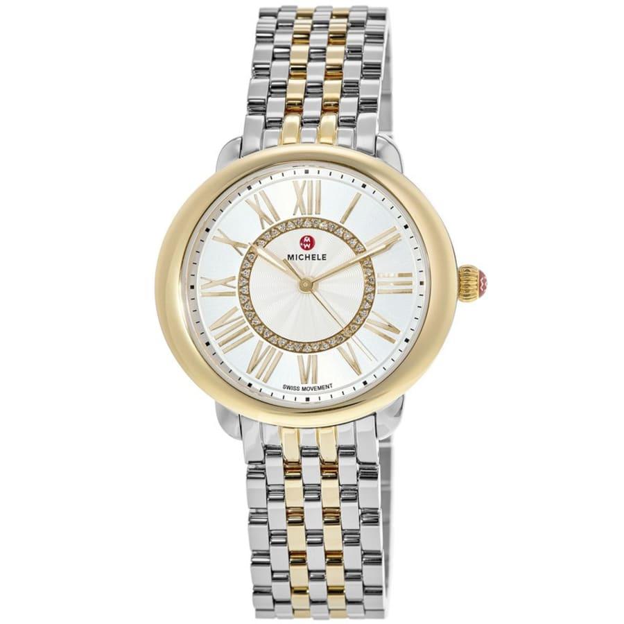 Michele Serein Mid Two-Tone 18K Gold Diamond Dial Women's Watch MWW21B000148