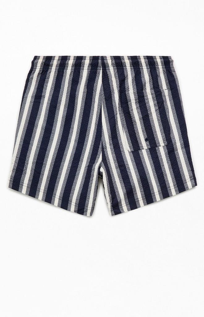 PacSun Boardwalk Striped Seersucker 4.5'' Swim Trunks