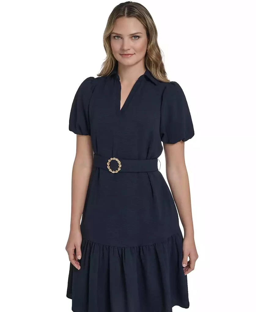 Jessica Howard Petite Tiered Shirt Dress - Navy - Size 8P Jessica Howard Petite Tiered Shirt Dress - Navy - Size 8P