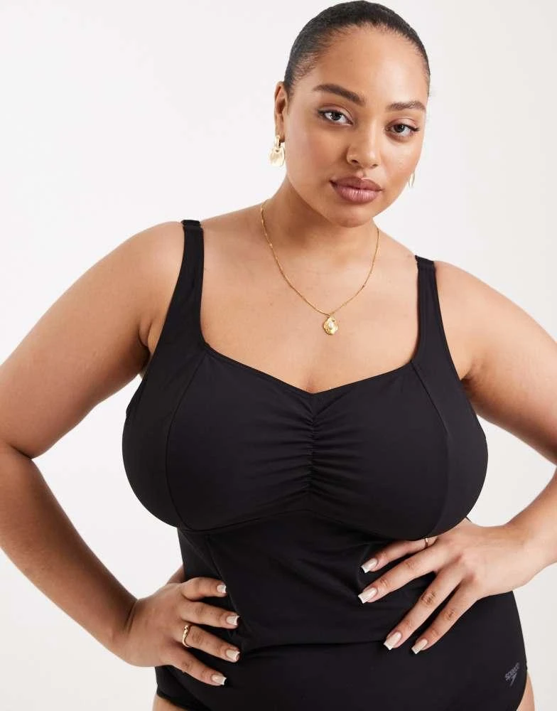Speedo Speedo plus size shaping aquanite swimsuit in black 4