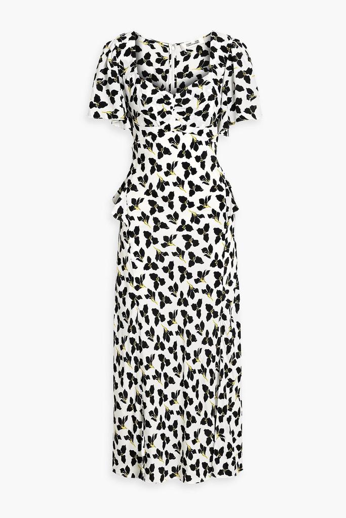 Diane von Furstenberg Aurora ruffled floral-print crepe midi dress