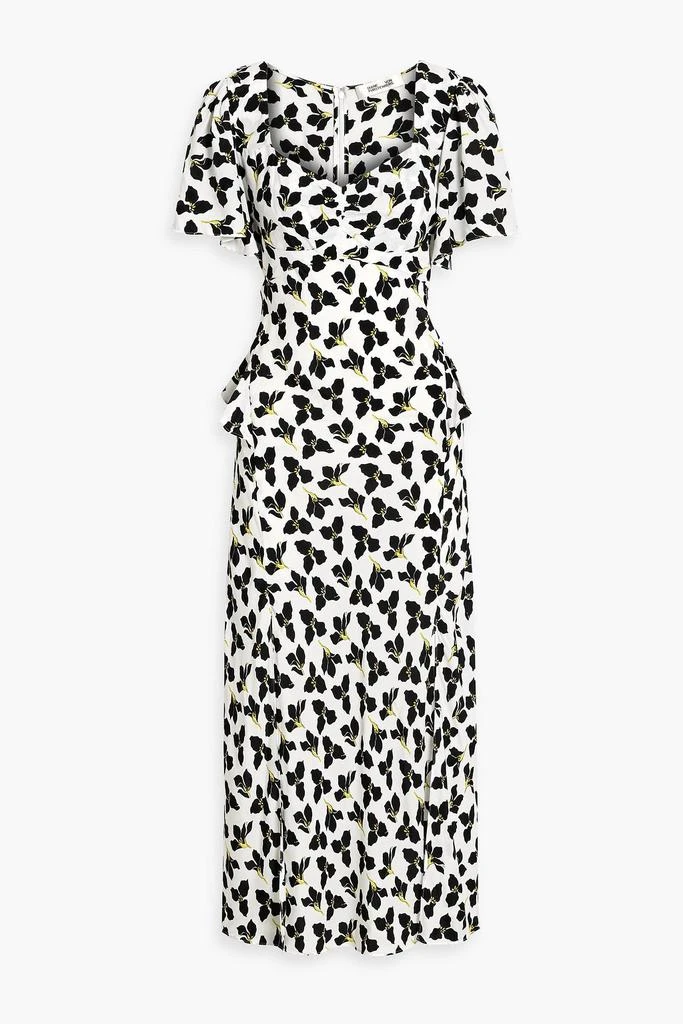 DIANE VON FURSTENBERG Aurora ruffled floral-print crepe midi dress 1