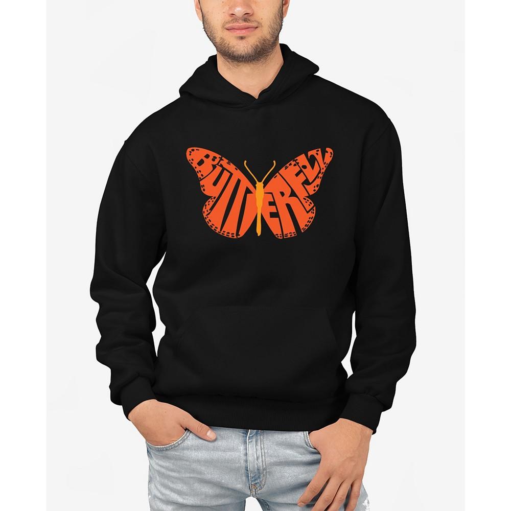 LA Pop Art Butterfly - Men's Word Art Hooded Sweatshirt