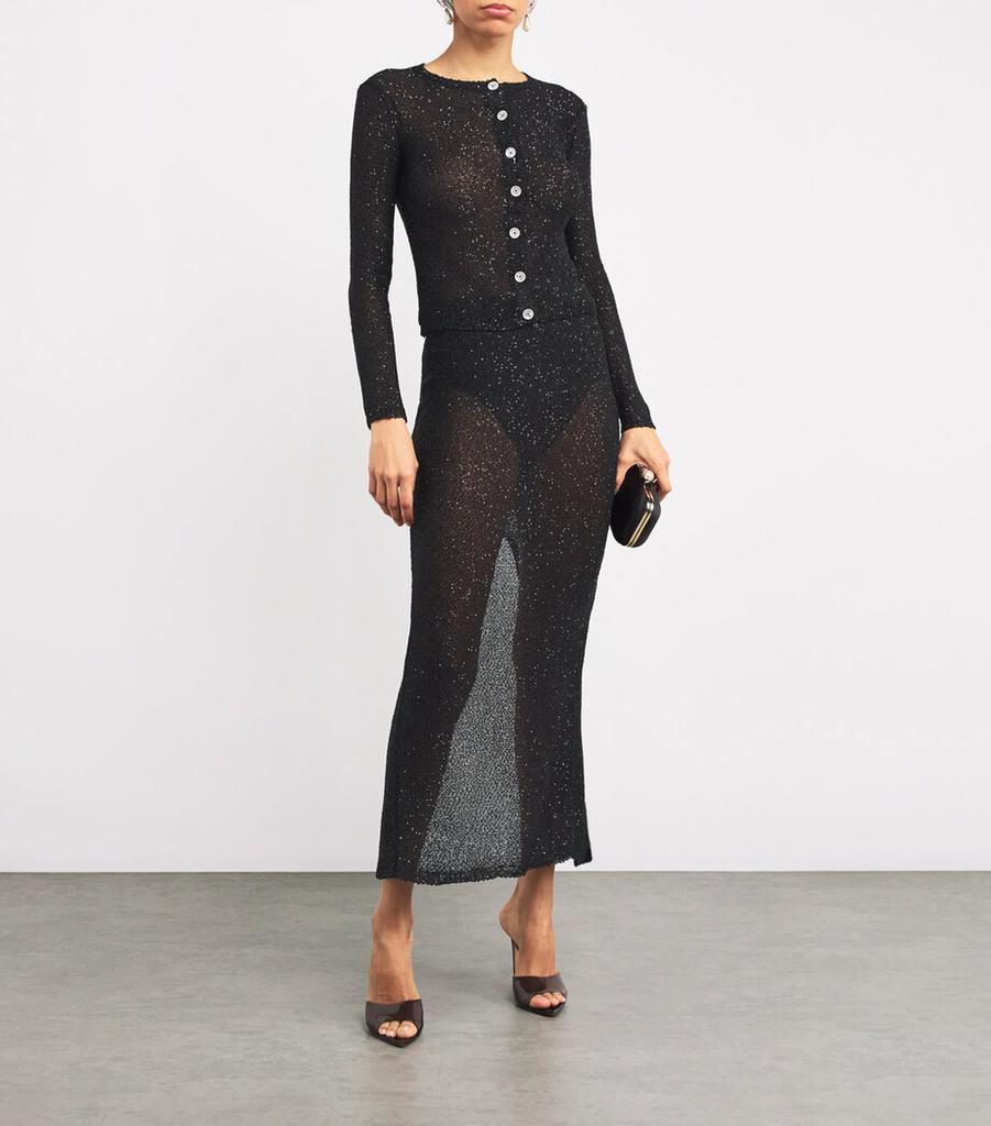 Alessandra Rich Sequinned Midi Skirt