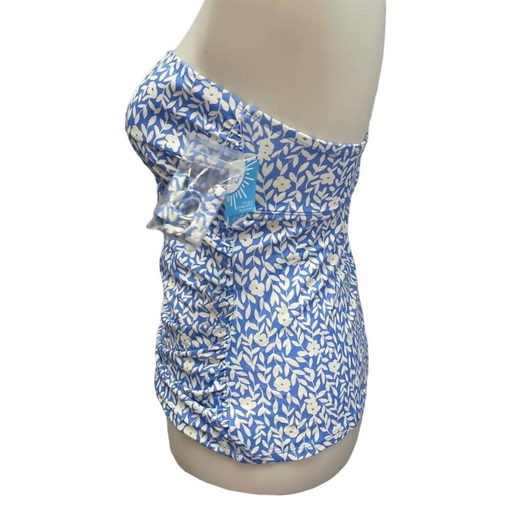 Draper James Women's Detachable Straps Floral Swim Top In Blue Floral