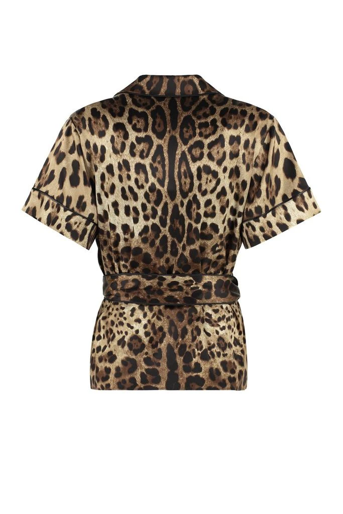 Dolce & Gabbana Dolce & Gabbana Leopard Printed  Belted Shirt 2