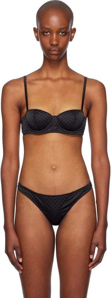 Fleur du Mal Black Quilted Luxe Balconette Bra 1