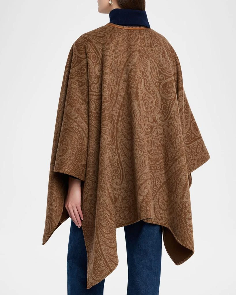 ETRO Paisley Wool-Cashmere Cape With Leather Tassels 3