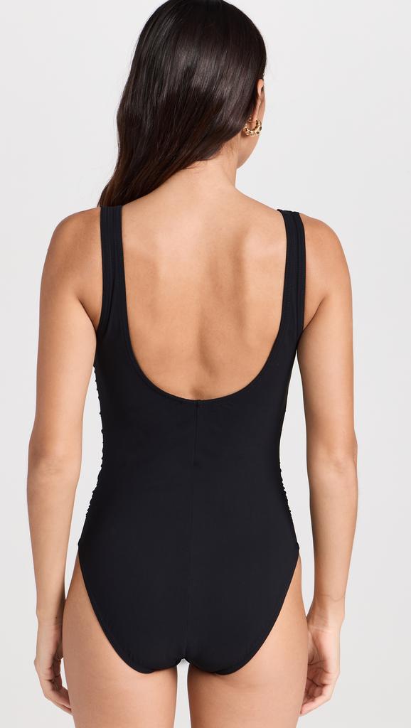Karla Colletto Basics V Neck Silent Underwire Tank One Piece with High Back