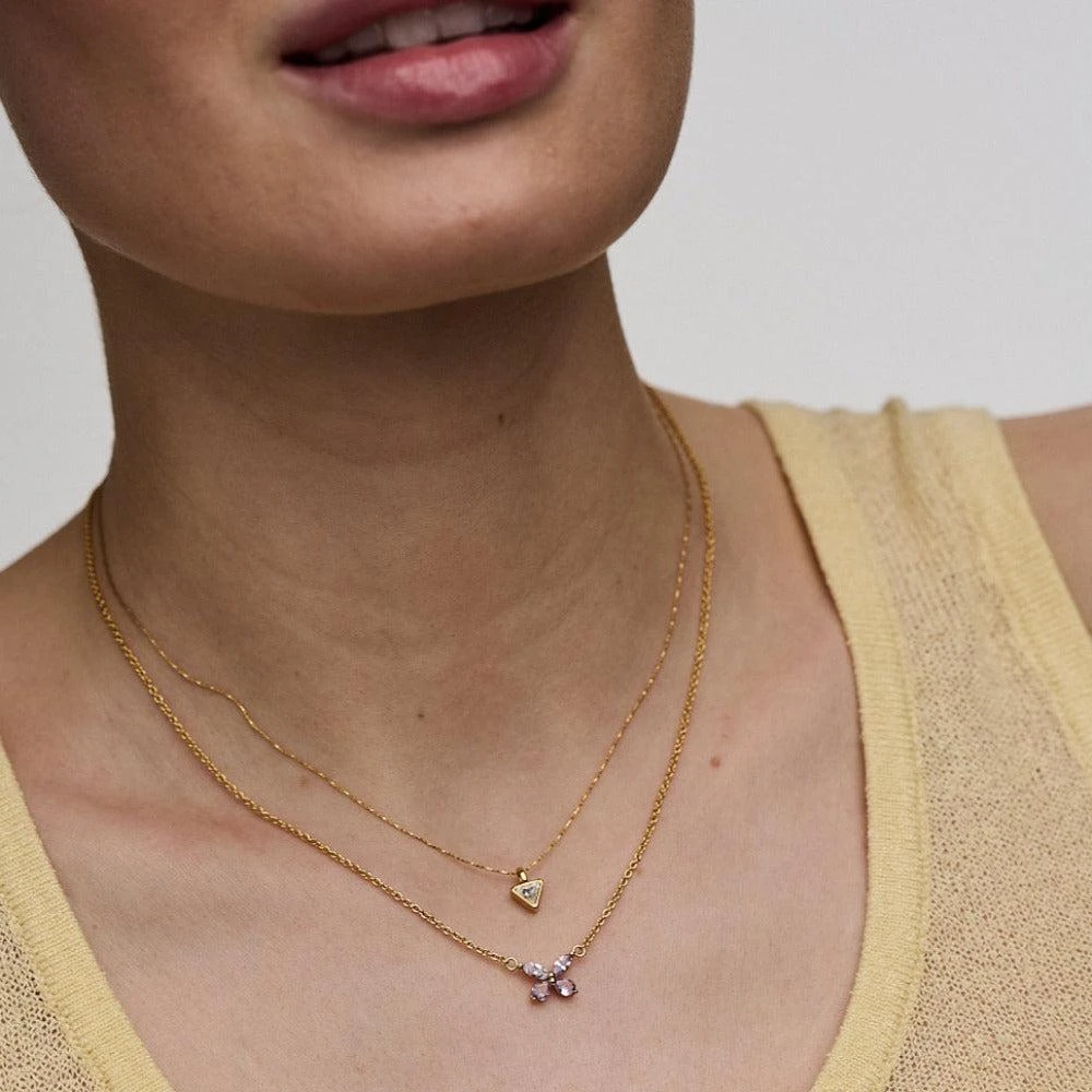 Orelia London Crystal Triangle Necklace Made With Swarovski Crystals 2
