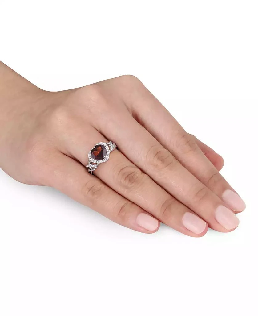 Macy's Rhodolite Garnet (1-3/8 ct. t.w.) & Diamond (1/10 ct. t.w.) Heart Ring in Sterling Silver 2