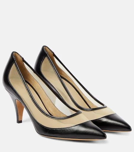Khaite River leather and mesh pumps 1