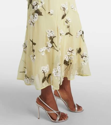 Erdem Floral-appliqué georgette cocktail dress 5