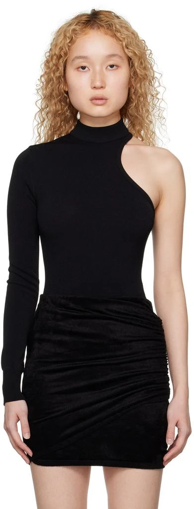 Alaïa Black Asymmetric Second Skin Bodysuit 1